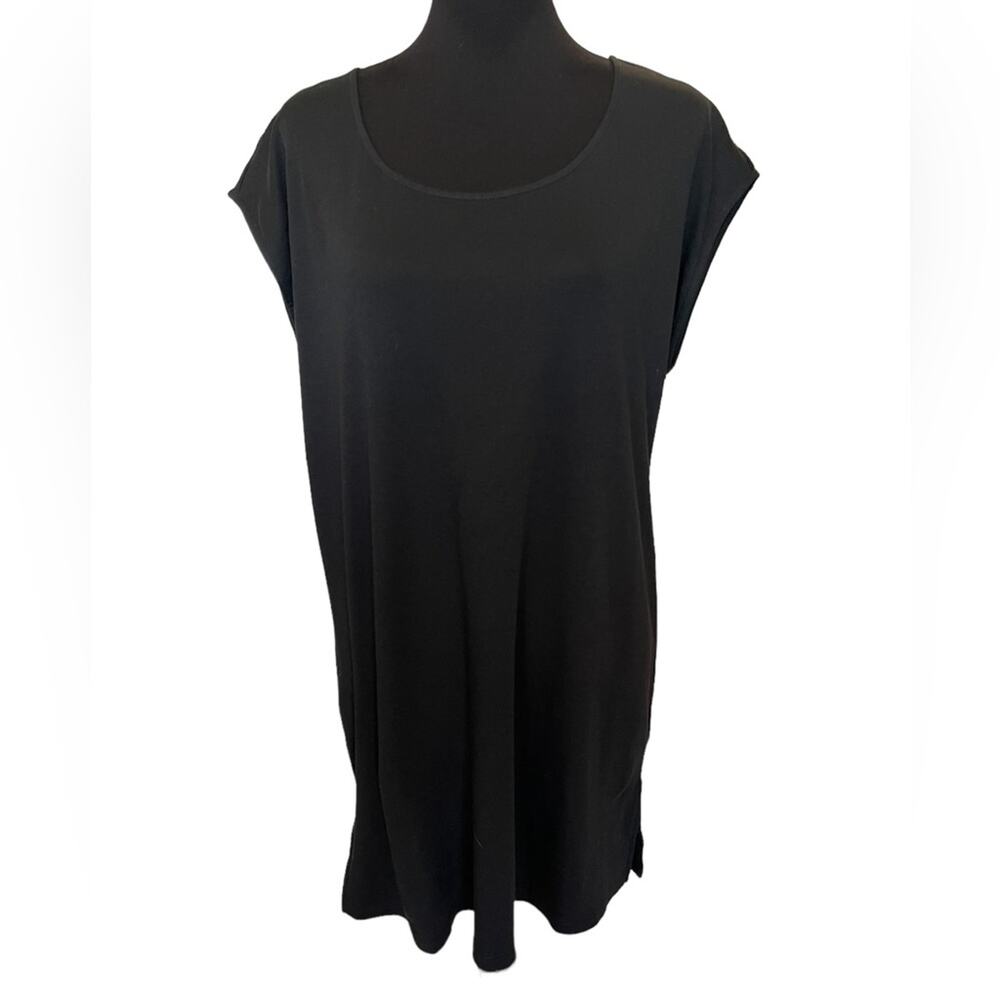 New ~ EILEEN FISHER ~  Cap Sleeve Tunic Top XS OVERSIZED 100% Organic Cotton